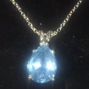 Blue topaz and sterling silver pendant